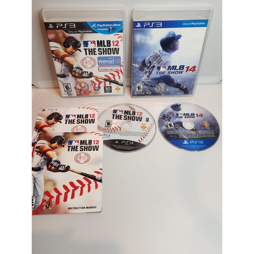 Lot of 2 MLB 12: The Show and MLB The Show 14 Show PS3 - 12-Manual Tested
